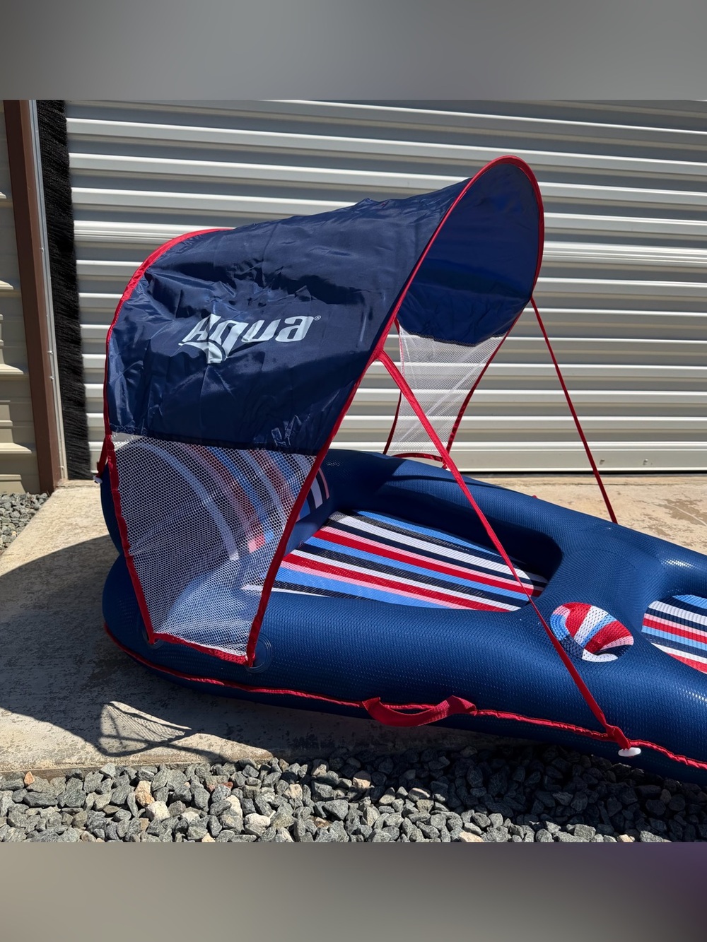 Aqua Ultimate Sunshade Recliner Ultra-Comfortable Mesh Covered Pool Lounge - Picture 6 of 9